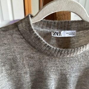Zara Mohair Gray Pullover Sweater M